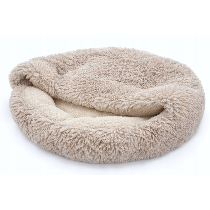 Лежанка-кокон 100 см для собак та котів – тепла, кругла. Shaggy / Boucle