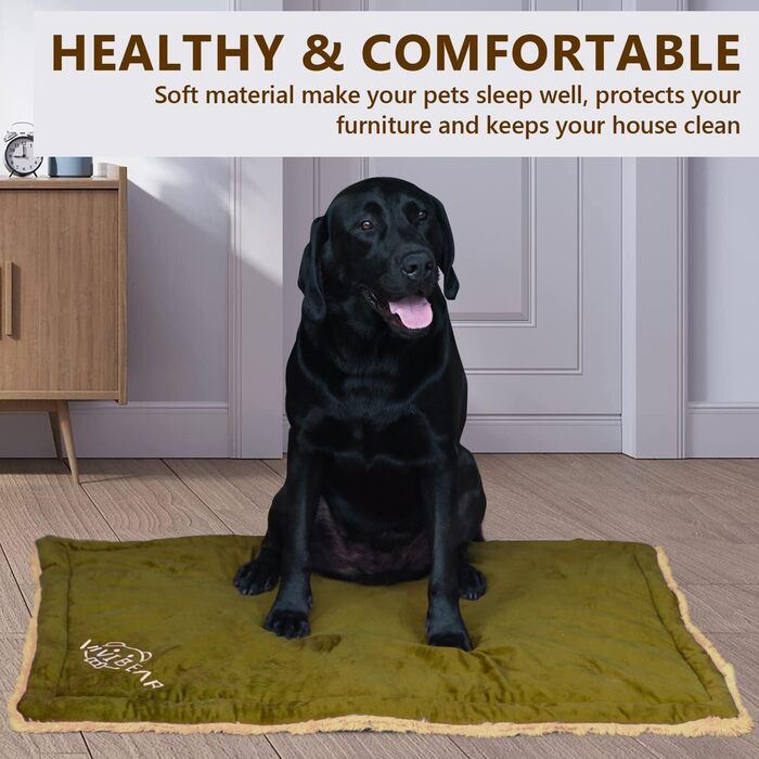 Килимок для собак, лежанка Comfy, великі породи, миється, плюш, стильний, лежанка для домашніх тварин, собача ковдра, двосторонній килимок (110x70cm) -2 (50x70cm, Коричневий-1)