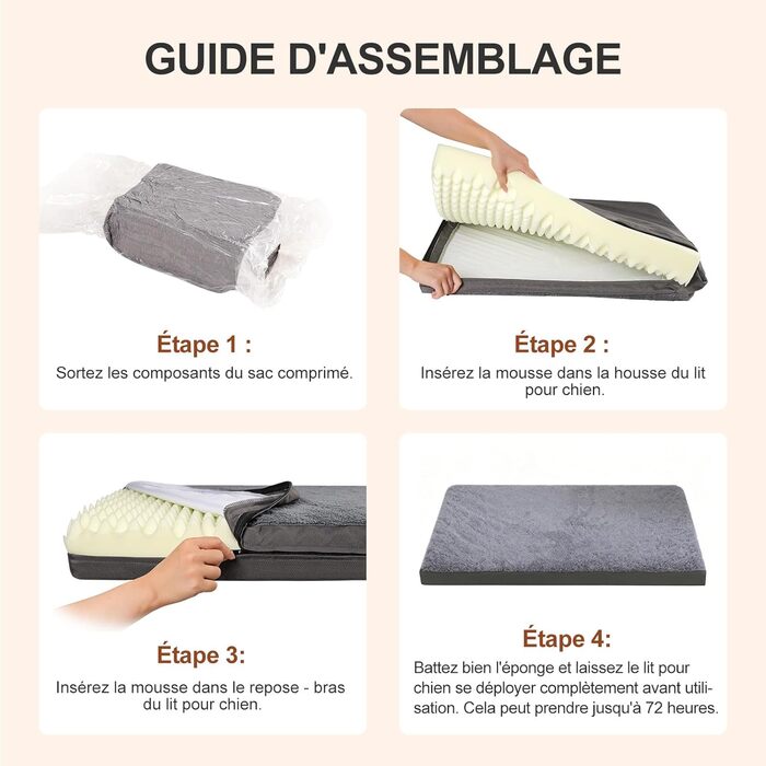 Ортопедичне ліжко для собак на зиму та літо з знімною, пральною наволочкою, 104*68*8 см (Сірий)