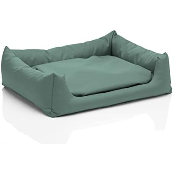 Лежанка для собак Juelle Pola - м'яке ліжко для великих собак, знімний чохол, прання в машині, пухнасте ліжко, собаче ліжко/софа, розмір L (100x80 см), колір: Темний м'ятний