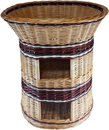 Клітка-будиночок для котів з плетіння лози, 3-ярусна, ручної роботи, без подушки