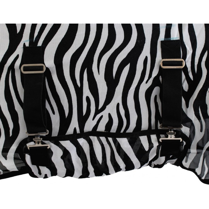Маренгос - захисна маскувальна попона для коня Zebra, дрібна сітка, з бічною та хвостовою накладкою, від комах, з складкою для руху та подвійною застібкою, для вулиці, 75 см