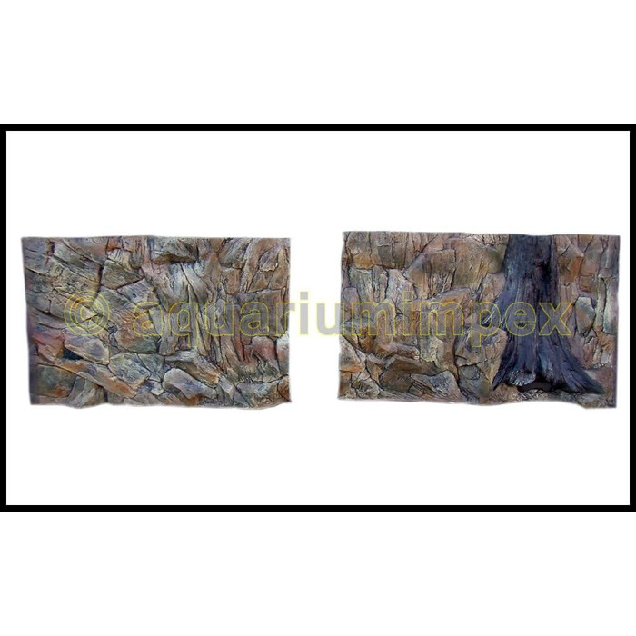 3D фон для акваріума 150x50 см, скеля з коренем, 2 частини