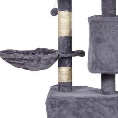 Дряпка для котів Wiltec сірого кольору з мотивом лапок 145 см: дряпка, платформа, будиночок, гамак, кліматичний комплекс для котів