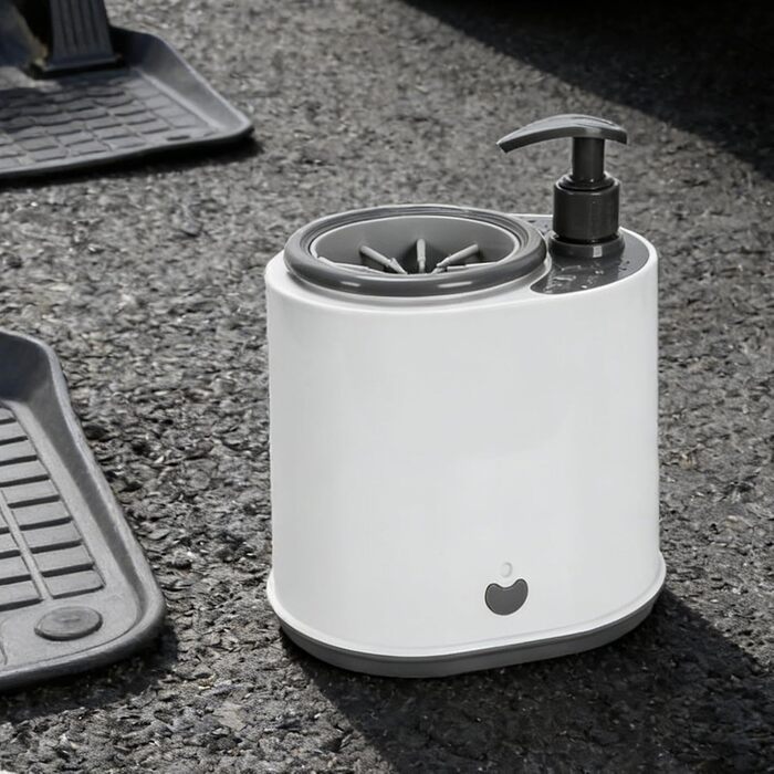 Автоматичний мийка лап для собак | Масажер лап | Мийка лап з м'якими щітками та мильним резервуаром | Для цуценят, котів, прогулянок