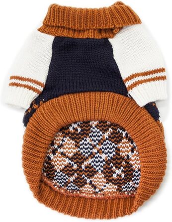 Теплий зимовий светр для собак The Diamond Plaid, морський колір, XL (для собак вагою 6-9 кг)