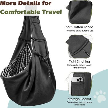 Pawaboo Сумка-переноска для собак та котів, чорна, до 5.4 кг