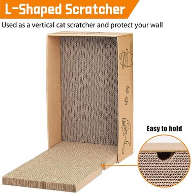 Кігтеточка для котів 5 шт. з будиночком 42*26*13 см, двостороння картонна кігтеточка для догляду за кігтями, іграшка-кігтеточка з гофрокартону для ігор та сну, багаторазова картонна кігтеточка-будиночок для котів, набір