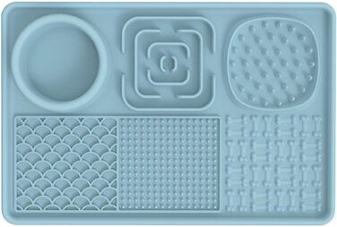 Килимок для собак та котів з силікону з присосками, антипригарний, для ласощів та розваг (Блакитний)