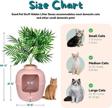 Квіткова кімната для кота Good Pet Stuff з туалетом, фільтром та штучною рослиною, білий колір
