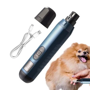 Електричний триммер для собак та котів, 5 швидкостей, акумуляторний, професійний. Інструмент для догляду за лапами домашніх тварин, тихий, для маленьких та середніх порід (Блакитний)