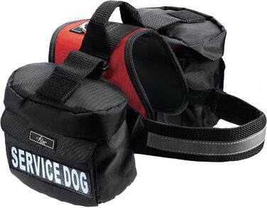Сервісна шлейка для собак із знімною сумкою-рюкзаком Doggie Stylz, 2 знімні наліпки, регульована, для дресирування та прогулянок