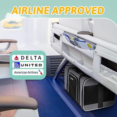 Транспортна сумка для тварин Petskd, схвалена авіакомпаніями, сіра, для котів та собак середніх розмірів, 17.0' x 11.0' x 10.5'