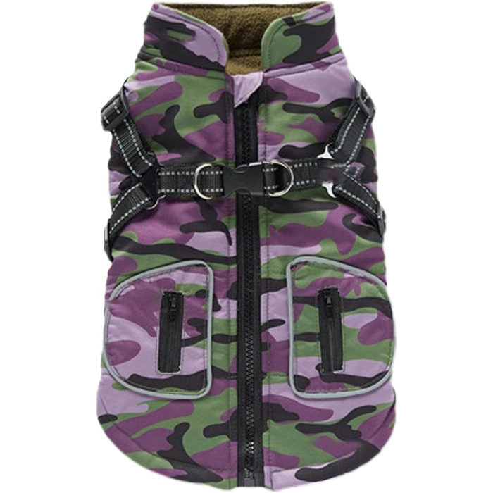 Зимовий теплий одяг для собак - водонепроникний теплий жилет для цуценят з інтегрованим шлейкою, захист від будь-якої погоди | Надійна посадка для собак маленьких, середніх розмірів