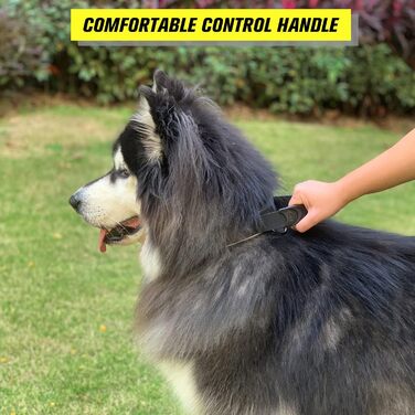 Тактичне обіднє нашийник для собак з ручкою та повідок, військовий нашийник. М'яка підкладка, нейлон, регульований, для середніх та великих собак XL, чорний P5