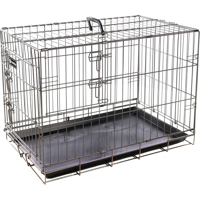 Клітка для собак Flamingo DRAHTKÄFIG EBO, металева, колір тауп, розмір L 56x92x64 см
