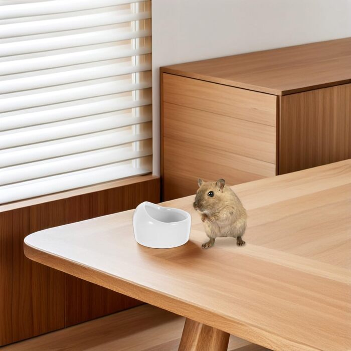 Набір мисок для гризунів Ipetboom (2 шт.) - білі миски для води та їжі для хом'яків, кроликів, морських свинок, мишей (середній)