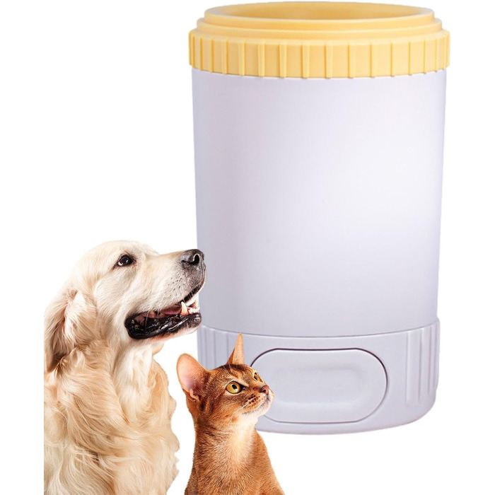 Автоматичний мийник лап для собак, мийка для лап домашніх тварин, щітка для чищення лап, підходить для всіх порід, жовтий