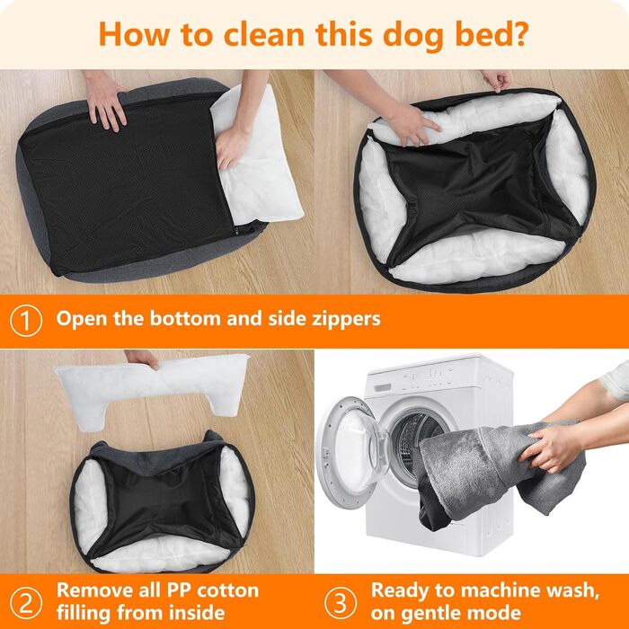 Крісло-ліжко для собак, ліжко для собак, подушка для собак, корзина для собак. Знімне та пральне, світло-сірий колір, 90 x 75 x 25 см