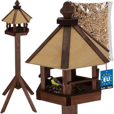Годівниця для птахів KOTARBAU® з підставкою 310 x 1120 мм + корм 0,5 кг. Годівниця для птахів, вологостійка, для балкона, годівниця-парасолька
