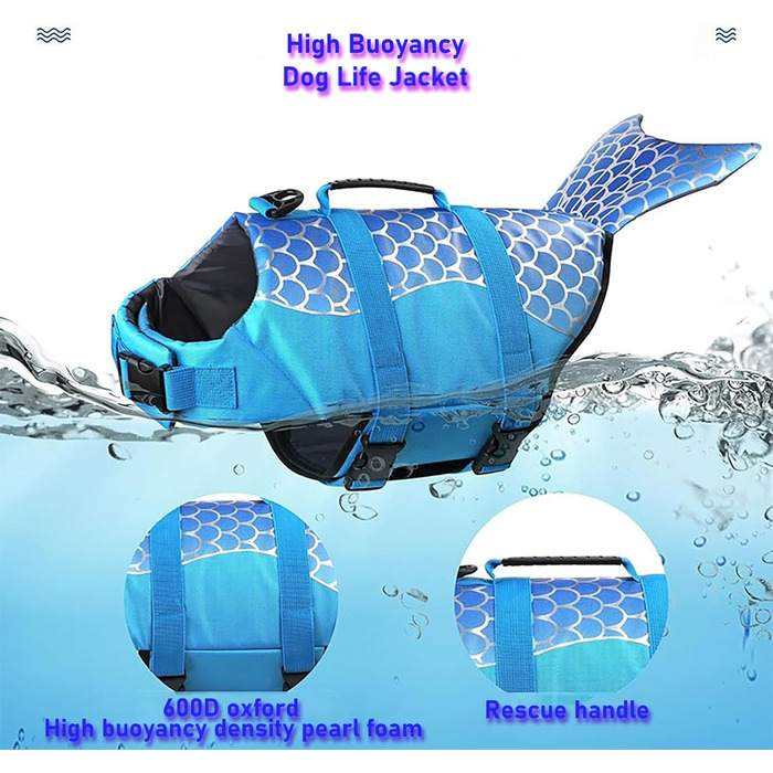 Спасальний жилет для собак Izefia: блакитний, з ручками, для цуценят та великих собак