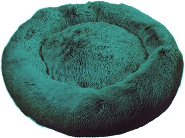 Ліжко для собак Grand Filippo Fluffy, 65 см, кругле, зелений, знімний чохол, машинне прання, ручна робота, м'яке, також для котів