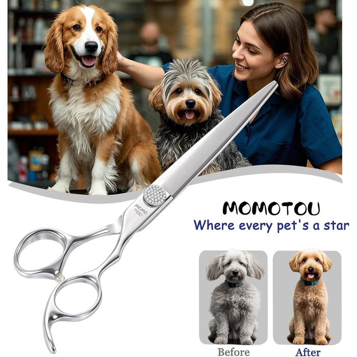 Професійна вигнута ножиця для грумінгу собак та котів, 440C сталь, 20.3 см (8 дюймів)