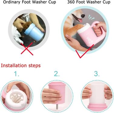 Очисник лап для собак з рушниками, портативний силіконовий пристрій для догляду за лапами, рожевий, S, рожевий