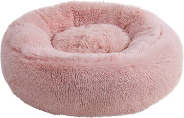 Крісло-лежанка для собак та котів Juicy Couture Devon, кругле, штучне хутро, велике, пудрово-рожевий (L 61 x B 61 x H 20 см)