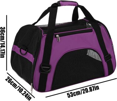 Сумка-переноска для тварин, фіолетова: зручна, легка, дихаюча для собак та котів