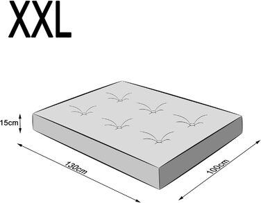 Крісло-ліжко для собак, прямокутне, 130 x 100 см, колір: сірий (пепельний)