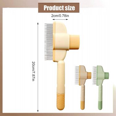 Щітка для котів та собак, видалення шерсті, з кнопкою очищення, для довгої та короткої шерсті, сіра. Інструменти для догляду за тваринами