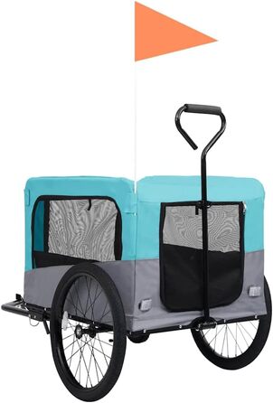 Причіп для собак на велосипеді 2в1 від vidaXL, блакитний
