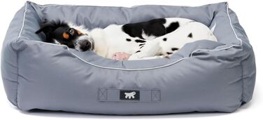Ортопедичне ліжко для собак великих порід Ferplast: м'яка, водонепроникна лежанка з знімним чохлом, 110 x 70 x 8 см, сірий колір