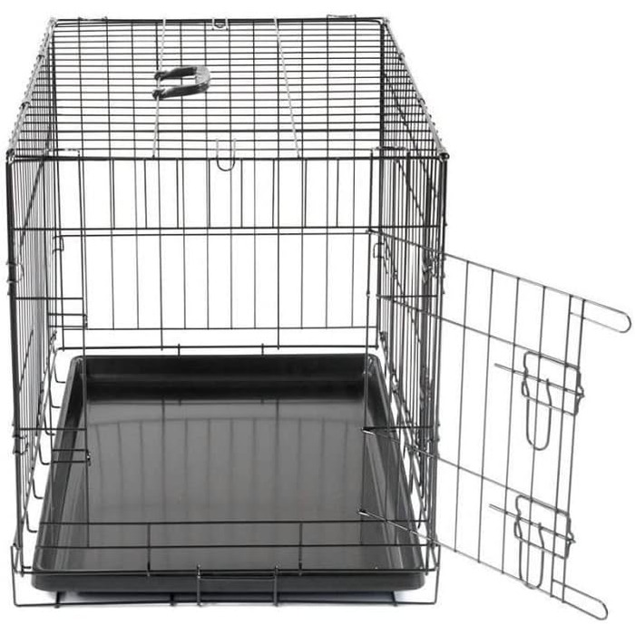 Складана клітка-переноска Vadigran Classic 76x48x55 см, чорна, розмір L