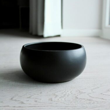 Керамічна годівниця для собак hej.mo | Чорна | Діаметр 16 см, об'єм 0,9 л | Міцна, для миття в посудомийній машині, стійка до подряпин та укусів | Годівниця для маленьких та середніх собак