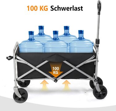 Бонло Котловий візок складний, 100 кг, 600D Оксфорд, сталевий каркас, 74,5×45,5×84 см, чорний