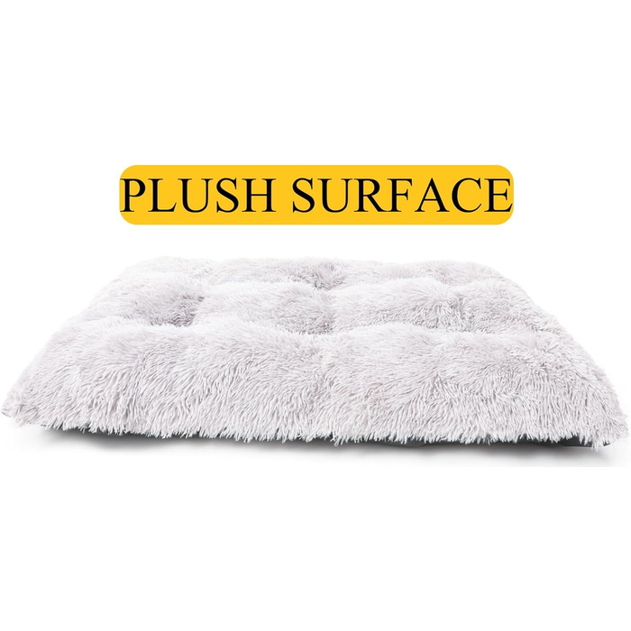 М'яке собаче ліжко для великих та середніх собак, плюшеве крісло-подушка для собак, товсті собачі матраци з неслизьким дном, пухнасте ліжко для домашніх тварин, можна прати та заспокоює (сірий, 80x118 см)