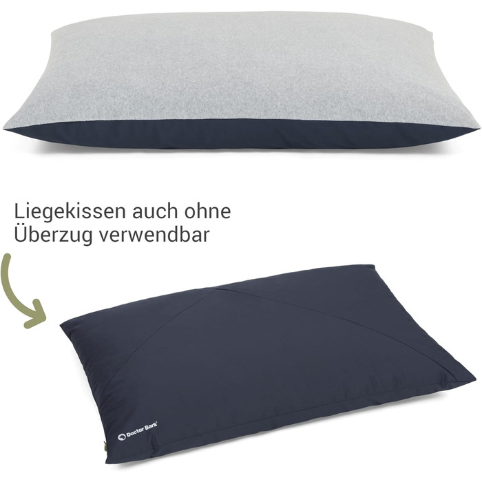 М'яке ліжко для собак великих порід Country від Doctor Bark, зелений колір, розмір L, легко миється, знімний чохол