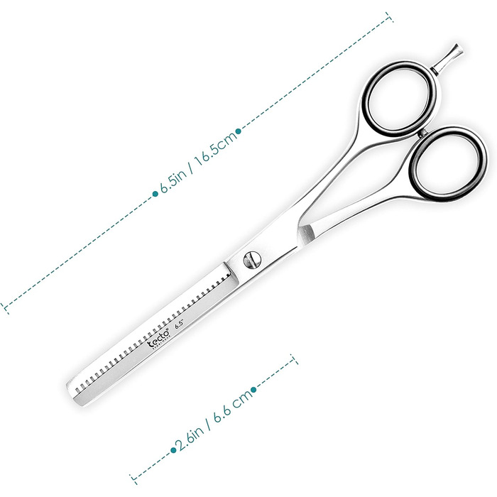 Професійна ножиця для догляду за волоссям, ножиці для стрижки, леза гострого бритви, загальна довжина 16,5 см, з шкіряним чохлом