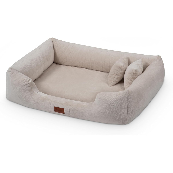Ортопедичний лежак для собак Candy, великий, середній, маленький - м'яке ліжко для собак, килимок, з плюшу, антиковзаюче, м'яке, довговічне, зносостійке, міцне (XXL+|130x100см, кремовий)