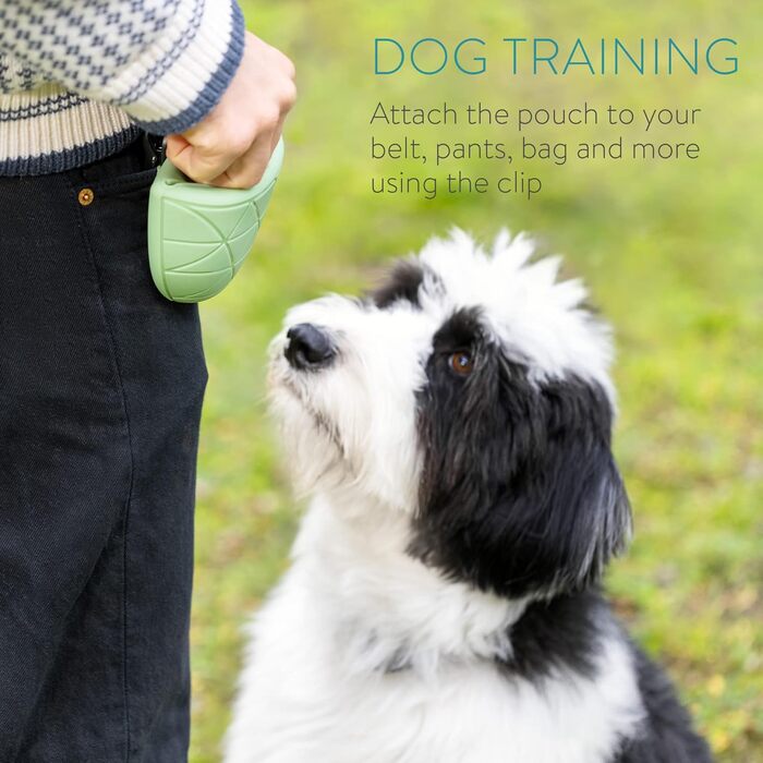 Набір силіконових мішечків для корму Navaris для собак (2 шт.) - мішечки для ласощів з кліпсою та магнітом - сумка для корму, сухого та вологого корму (сірий & темно-синій, зелений/сірий)