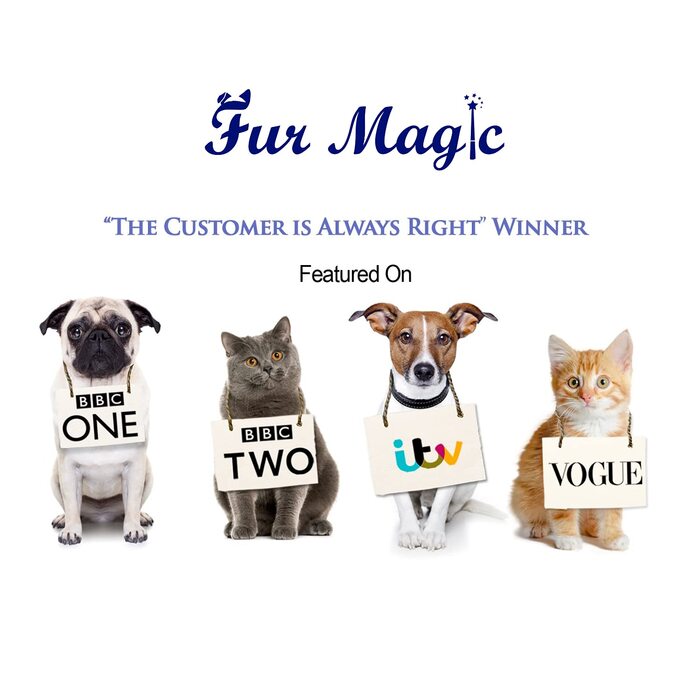 Щітка для вичісування та видалення ковтунів Fur Magic, велика, для собак, котів і коней — гребінець для шерсті, зменшує линяння та видаляє підшерстя