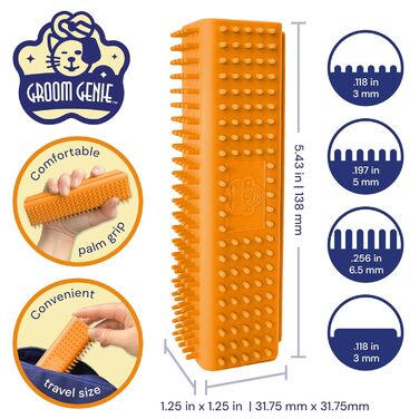 Щітка для видалення шерсті Groom Genie Magic Pet Block для собак і котів, для меблів, килимів, одягу, колір помаранчевий