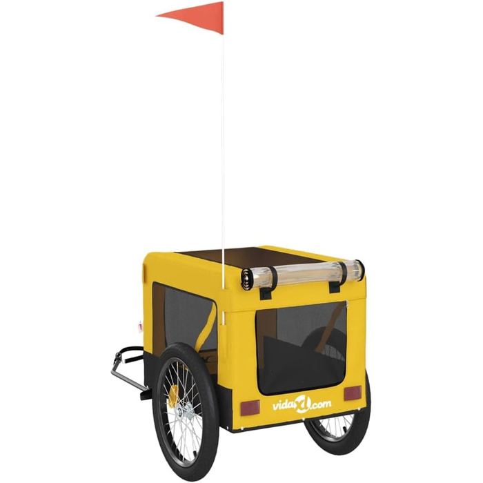 Причіп для велосипеда для собак, котів, жовто-чорний, Oxford-Gewebe, сталь