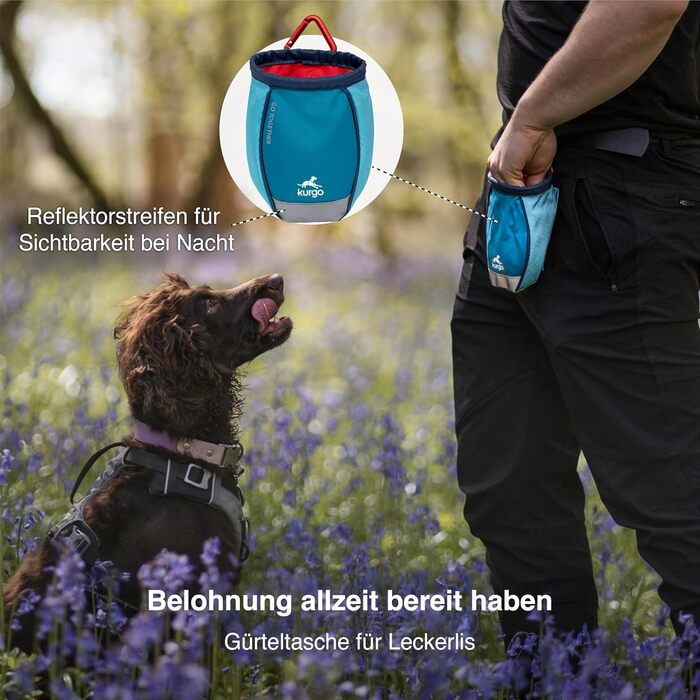 Сумка для тренування собак Kurgo Keksbeutel, червона, з кліпсою та карабіном