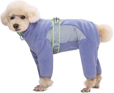 Флісовий теплий зимовий костюм для собак BT Bär з кільцем D, світловідбиваючими елементами, для малих та середніх собак (S, фіолетовий)