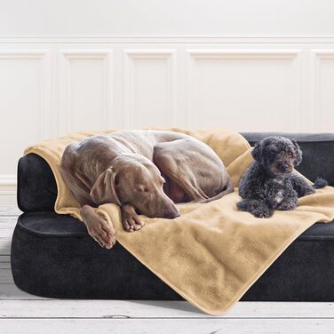 Tierlando® Деко для собак Lilly: М'яка, плюшева ковдра для домашніх тварин, цуценят та котів | 14 Бежево-какаовий, L (100x75 см)