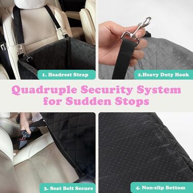 Автомобільний лежак для собак iPetba: комфортний, миючий, для собак до 15 кг, чорний