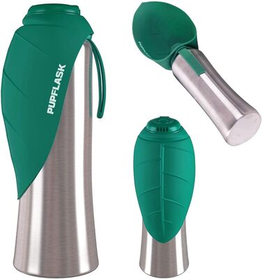 Пляшка для води для собак PupFlask 800/1200 мл, нержавіюча сталь, портативна поїлка для подорожей, герметична, для всіх порід